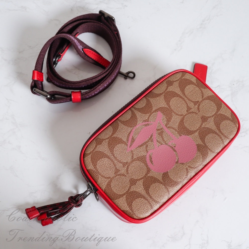 NWT Coach Double Zip Crossbody w/ Cherry Motif - Picture 8 of 8